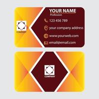 maroon geometric abstrack business card vector