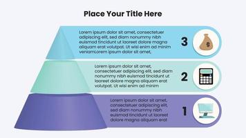 3D pyramid financial infographic template vector