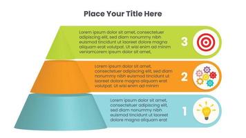 3D infographic pyramid template vector