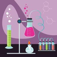 Chemistry set science background vector