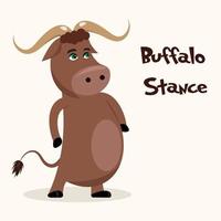 Buffalo Stance cartoon character vector