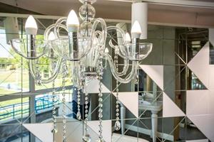 large chandelier with diode led lamps photo
