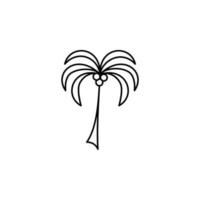 Palm, Coconut, Tree, Island, Beach Thin Line Icon Vector Illustration Logo Template. Suitable For Many Purposes.