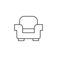 Chair, Seat Thin Line Icon Vector Illustration Logo Template. Suitable For Many Purposes.