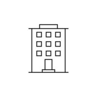 hotel, apartamento, casa adosada, plantilla de logotipo de ilustración de vector de icono de línea delgada residencial. adecuado para muchos propósitos.