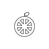 Orange, Lemon Thin Line Icon Vector Illustration Logo Template. Suitable For Many Purposes.