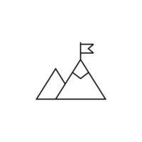 Mountain, Hill, Mount, Peak Thin Line Icon Vector Illustration Logo Template. Suitable For Many Purposes.