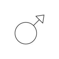 género, signo, macho, hembra, plantilla de logotipo de ilustración de vector de icono de línea delgada recta. adecuado para muchos propósitos.