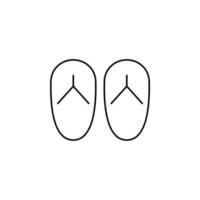 Sandal, Footwear, Slipper Thin Line Icon Vector Illustration Logo Template. Suitable For Many Purposes.