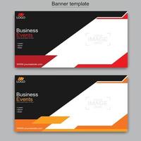 Vector abstract design web banner template. Abstract geometric web banner template on grey background.