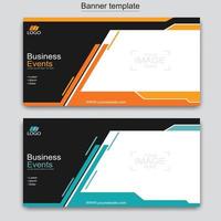 Vector abstract design web banner template. Abstract geometric web banner template on grey background.