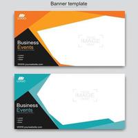 Vector abstract design web banner template. Abstract geometric web banner template on grey background.