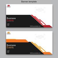 Vector abstract design web banner template. Abstract geometric web banner template on grey background.