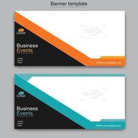 Vector abstract design web banner template. Abstract geometric web banner template on grey background.