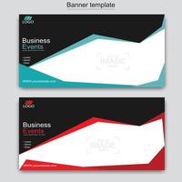 Vector abstract design web banner template. Abstract geometric web banner template on grey background.