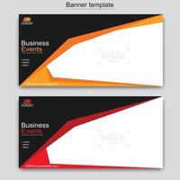 Vector abstract design web banner template. Abstract geometric web banner template on grey background.