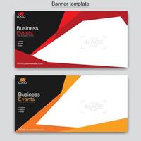 Vector abstract design web banner template. Abstract geometric web banner template on grey background.