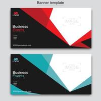 Vector abstract design web banner template. Abstract geometric web banner template on grey background.