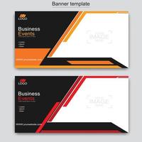 Vector abstract design web banner template. Abstract geometric web banner template on grey background.