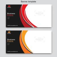 Vector abstract design web banner template. Web Design Elements - Header Design. Abstract geometric web banner template on grey background.