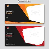 Vector abstract design web banner template. Abstract geometric web banner template on grey background.