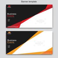 Vector abstract design web banner template. Abstract geometric web banner template on grey background.