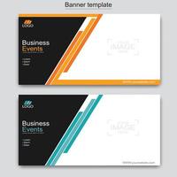 Vector abstract design web banner template. Abstract geometric web banner template on grey background.