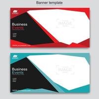 Vector abstract design web banner template. Abstract geometric web banner template on grey background.