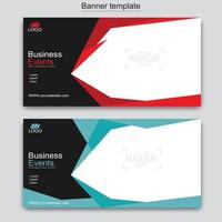 Vector abstract design web banner template. Abstract geometric web banner template on grey background.