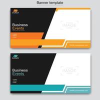 Vector abstract design web banner template. Abstract geometric web banner template on grey background.