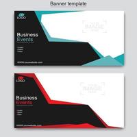 Vector abstract design web banner template. Abstract geometric web banner template on grey background.