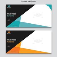 Vector abstract design web banner template. Abstract geometric web banner template on grey background.