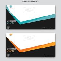 Vector abstract design web banner template. Abstract geometric web banner template on grey background.