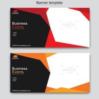 Vector abstract design web banner template. Abstract geometric web banner template on grey background.