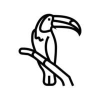 toucan bird in zoo line icon vector illustration