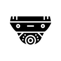 cctv camera with face id glyph icon vector illustration