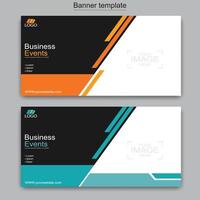 Vector abstract design web banner template. Abstract geometric web banner template on grey background.