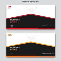 Vector abstract design web banner template. Abstract geometric web banner template on grey background.