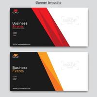 Vector abstract design web banner template. Abstract geometric web banner template on grey background.