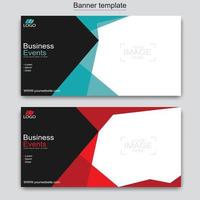 Vector abstract design web banner template. Abstract geometric web banner template on grey background.