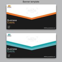 Vector abstract design web banner template. Abstract geometric web banner template on grey background.