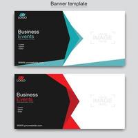 Vector abstract design web banner template. Abstract geometric web banner template on grey background.