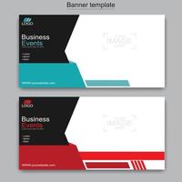 Vector abstract design web banner template. Abstract geometric web banner template on grey background.