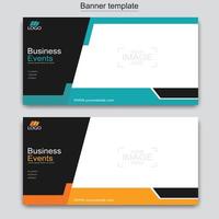 Vector abstract design web banner template. Abstract geometric web banner template on grey background.