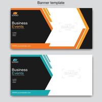 Vector abstract design web banner template. Abstract geometric web banner template on grey background.