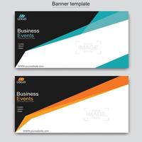 Vector abstract design web banner template. Abstract geometric web banner template on grey background.