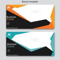 Vector abstract design web banner template. Abstract geometric web banner template on grey background.