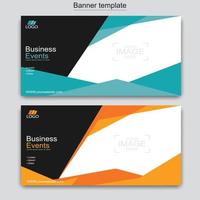 Vector abstract design web banner template. Abstract geometric web banner template on grey background.