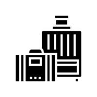 luggage for summer travel vacation glyph icon vector illustration