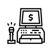 cash register line icon vector illustration